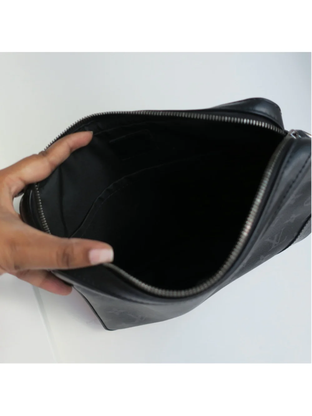 LOUIS VUITTON Monogram Eclipse Trio Large Pochette Only